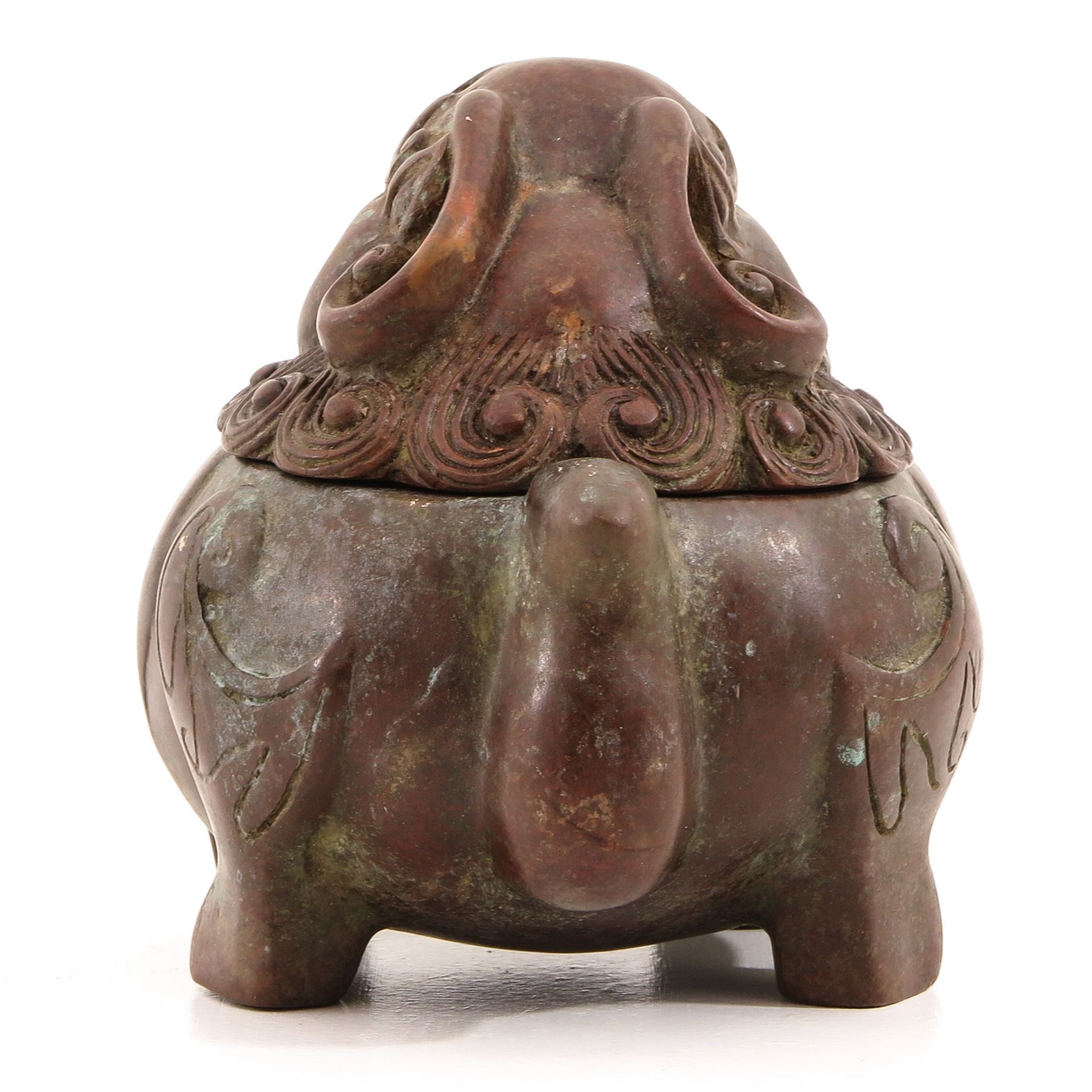 A Bronze Temple Lion Censer - Bild 3 aus 8