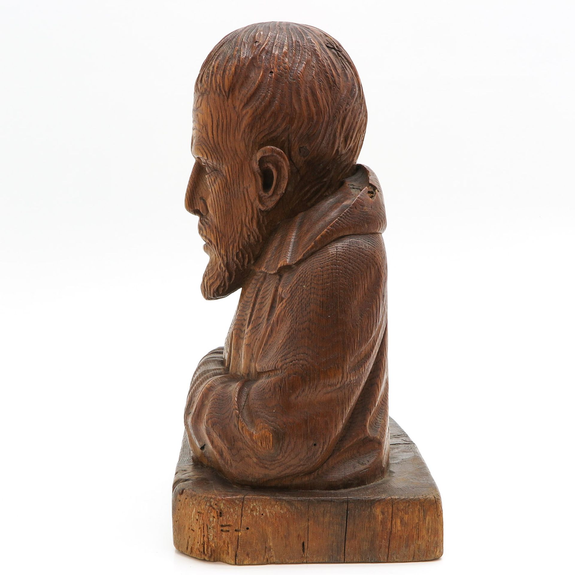 A 19th Century Oak Bust - Bild 2 aus 7