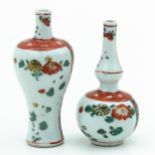 Two Polychrome Miniature Vase