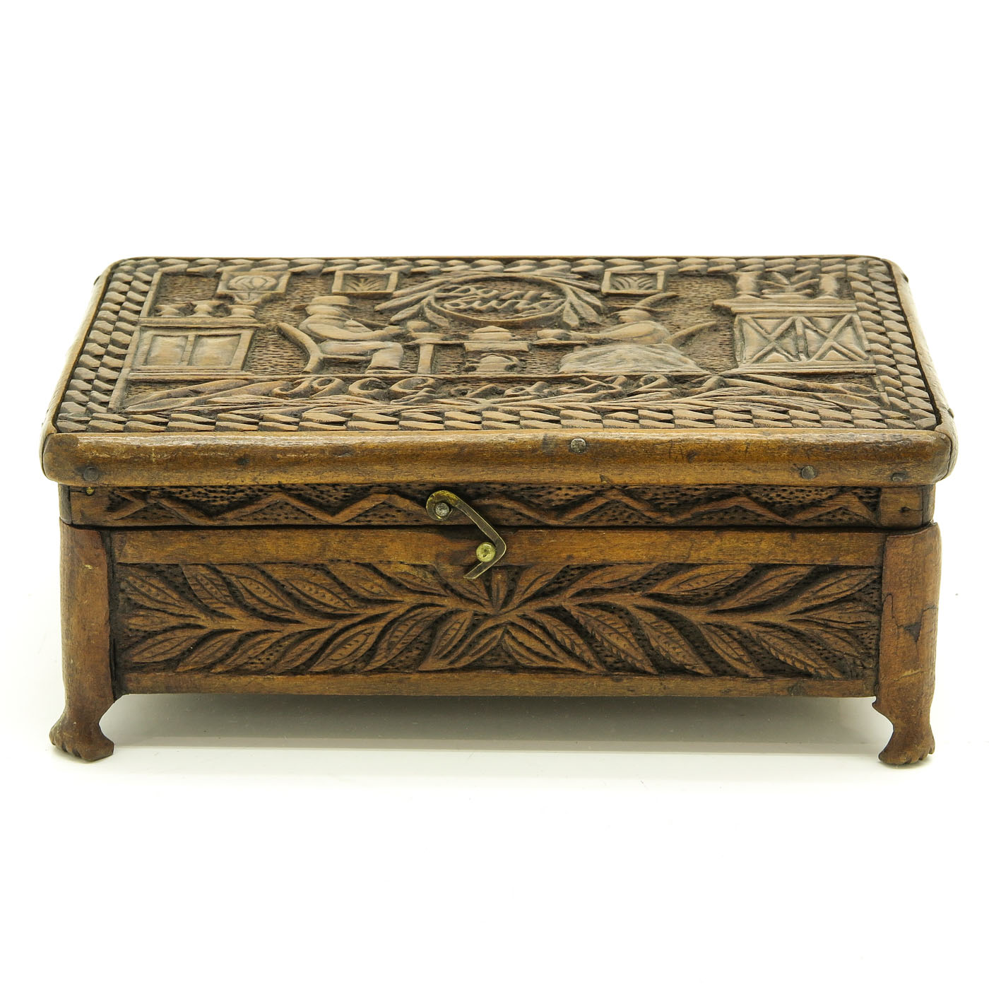 A Carved Folk Art Trunk