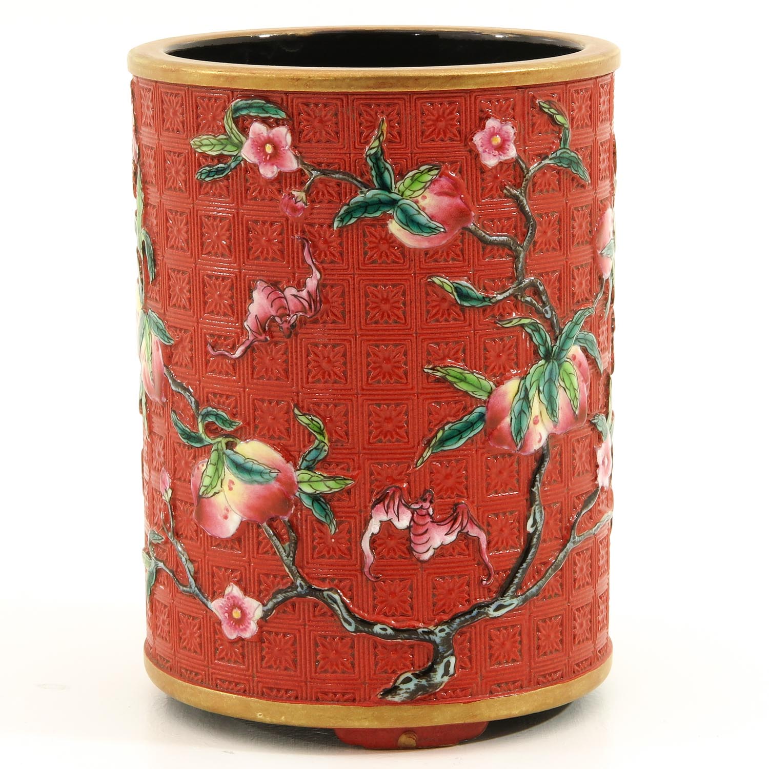 A Nine Peaches Decor Brush Pot