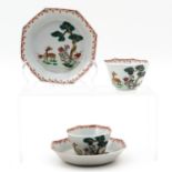 A Pair of Famille Rose Cups and Saucers