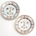 A Pair of Polychrome Decor Plates