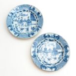 A Pair of Blue and White Plates