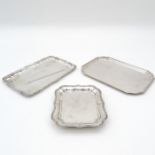 A Collection of Three Silver Presentation Trays
