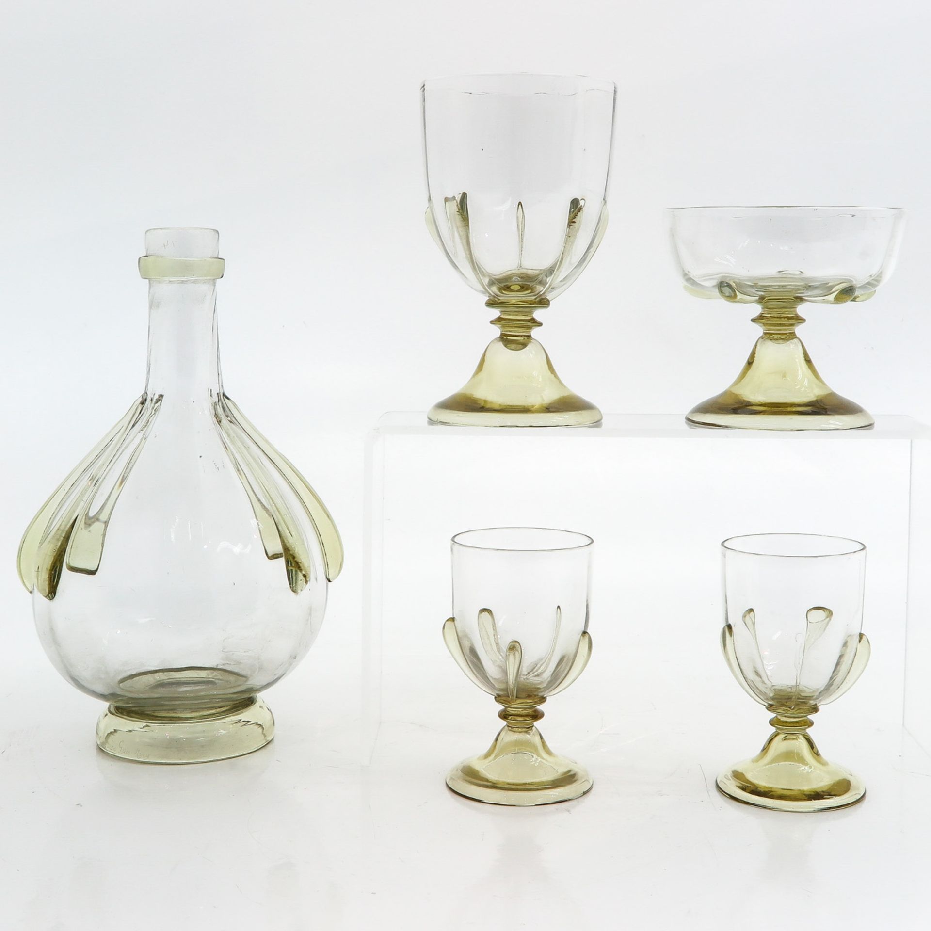 A Set of Emille Galle Glasses and Decanter - Bild 3 aus 8