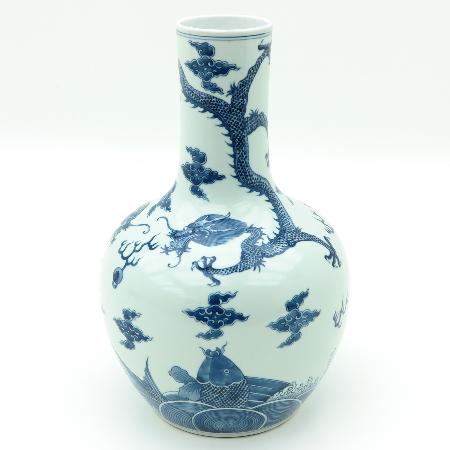 A Blue and White Tianqiu Ping Vase