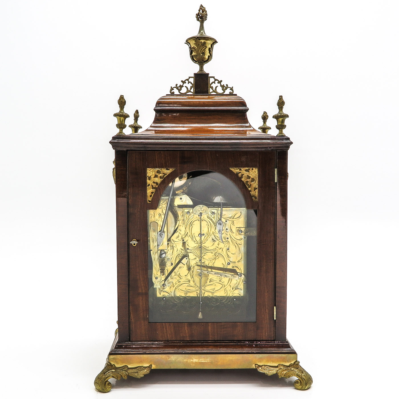 An English Table clock - Image 3 of 10