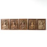 A Rare Series of 18th Century Oak Religious Panels
