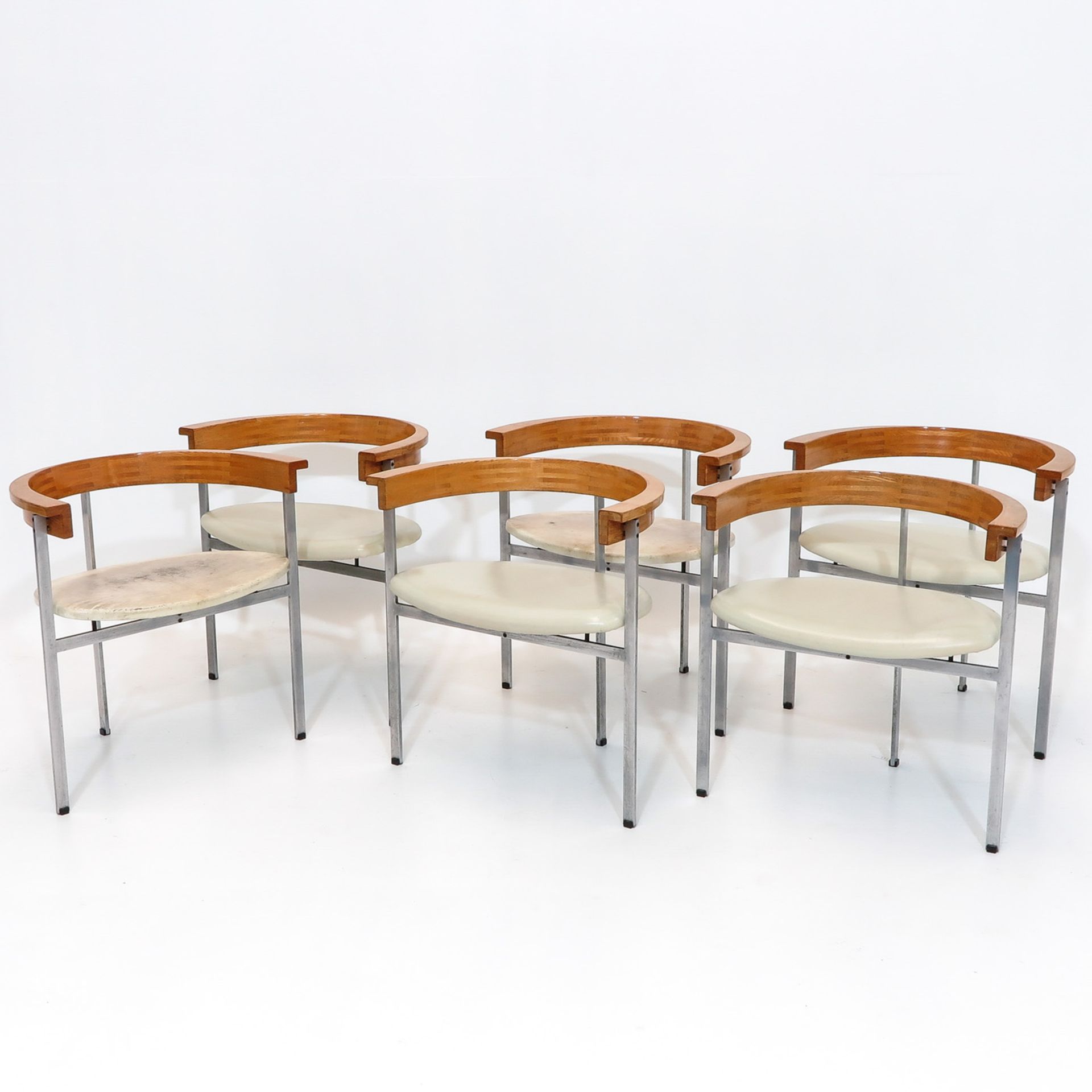 A Set of Six Very Rare Designer Poul Kjaerholm Chairs