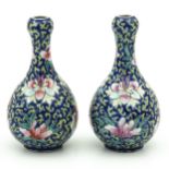 A Pair of Floral Decor Vases