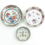 Two Famille Rose and an Imari Plate