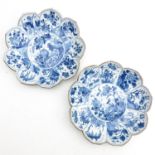 A Pair Blue and White Plates