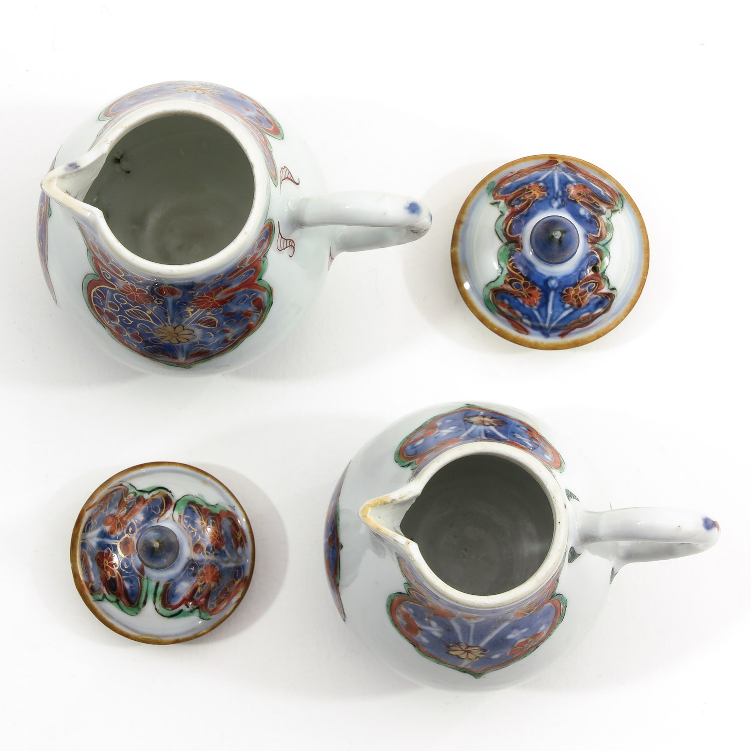 Two Polychrome Small Chocolate Pots - Image 5 of 9