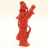 A Carved Red Coral Sculpture