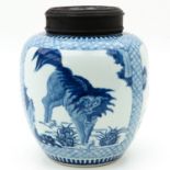 A Blue and White Ginger Jar