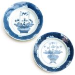 A Pair of Blue and White Plates