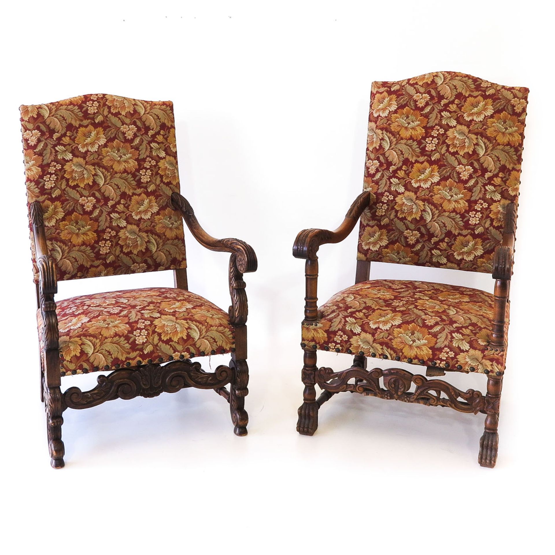 Two 19th Century Tapestry Arm Chairs