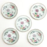 A Series of Five Famille Rose Plates