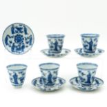 A Series of Five Cups and Saucers