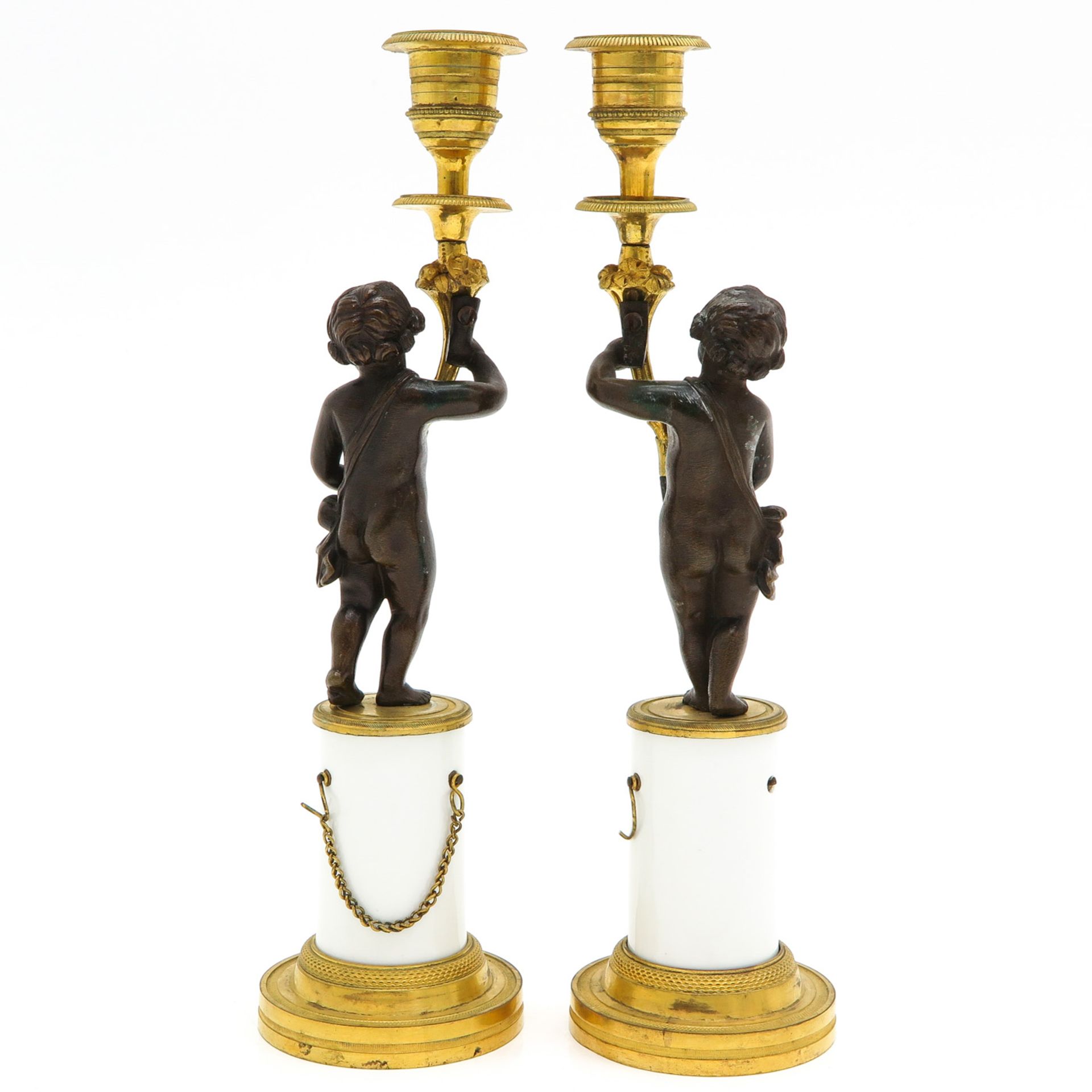 A Pair of 19th Century Empire Candlesticks - Bild 3 aus 9