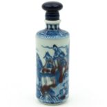 A Blue and Iron Red Decor Snuff Bottle