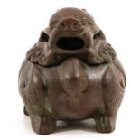 A Bronze Temple Lion Censer