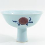 A Iron Red and Blue Stem Cup