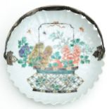 A Famille Verte Dish with Handle