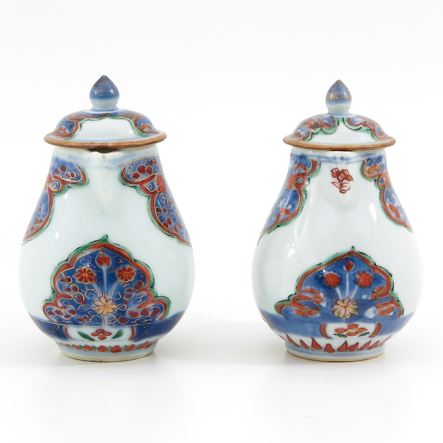 Two Polychrome Small Chocolate Pots - Image 4 of 9