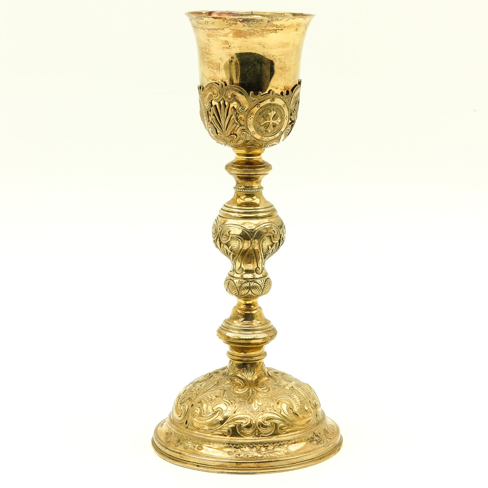 A 19th Century Gold Gilt Silver Chalice - Bild 2 aus 4
