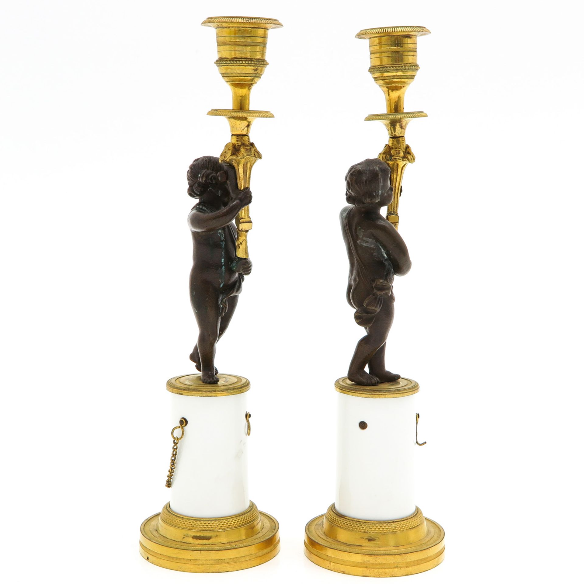 A Pair of 19th Century Empire Candlesticks - Bild 4 aus 9
