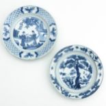 Two Blue and White Plates