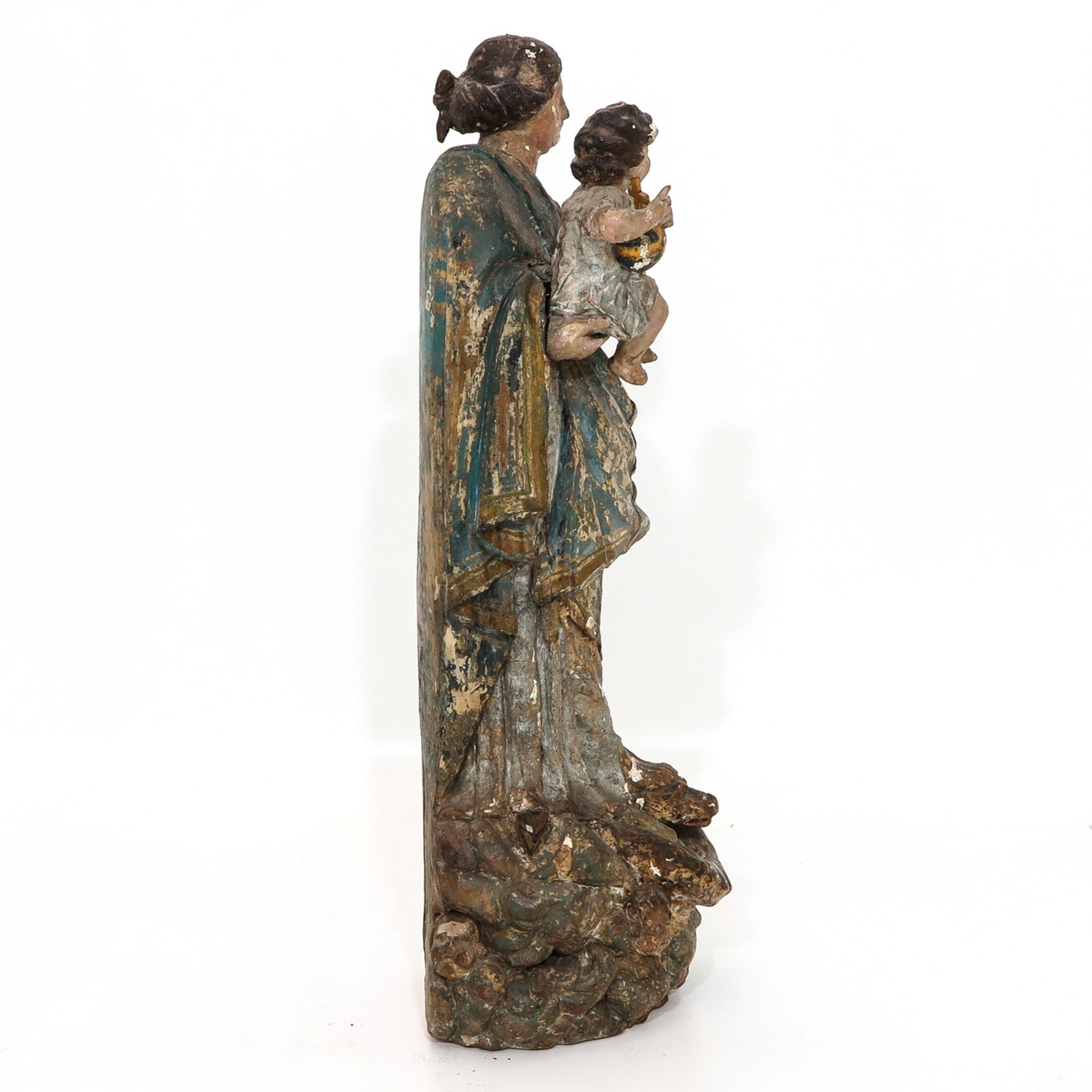 A 17th - 18th Century Madonna and Child Sculpture - Bild 4 aus 4