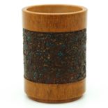 A Faux Bois Decor Brush Pot