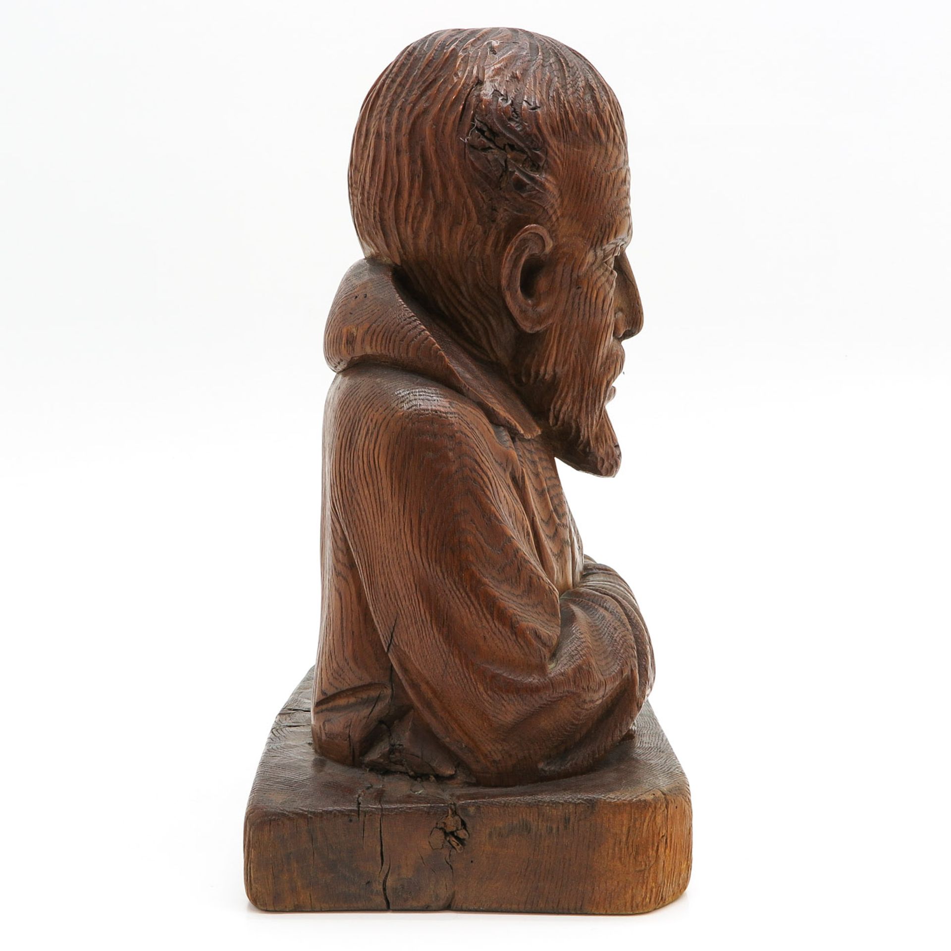 A 19th Century Oak Bust - Bild 4 aus 7