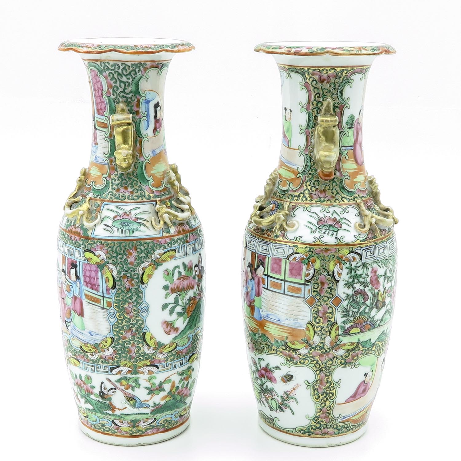 A Pair of Cantonese Vases - Image 2 of 9