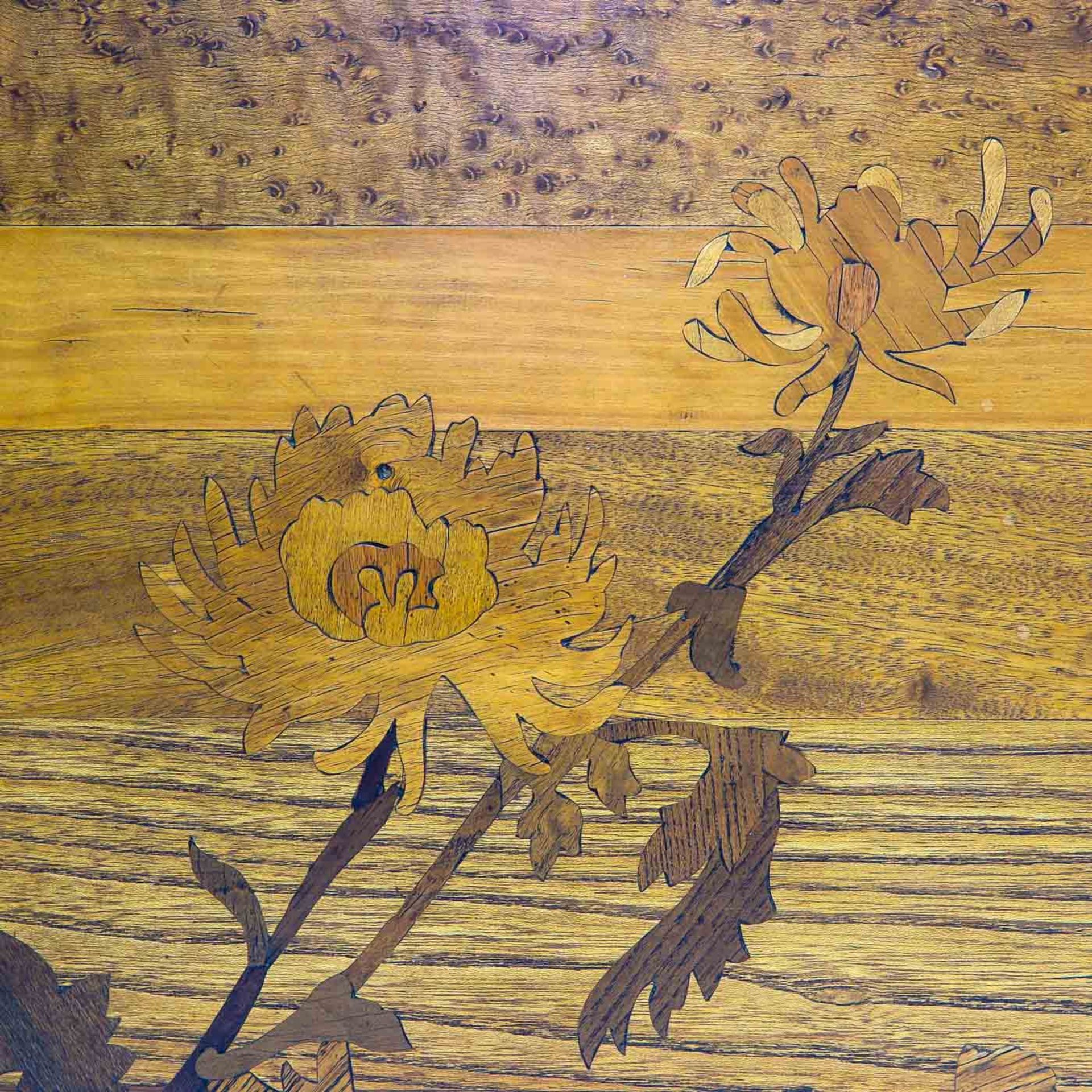 A Signed Galle Marquetry Tray - Bild 3 aus 4