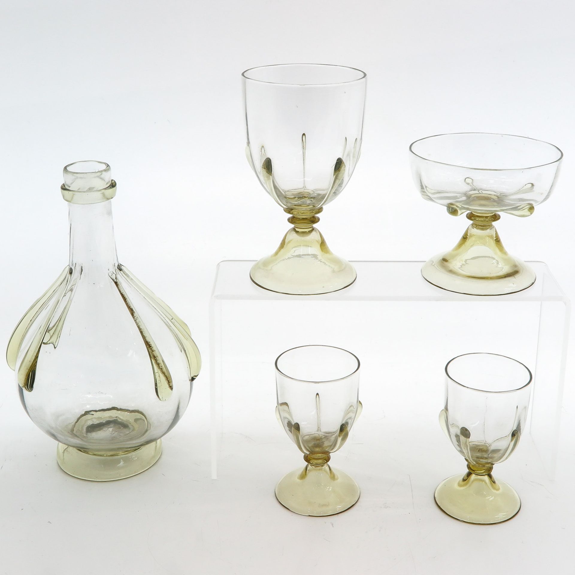 A Set of Emille Galle Glasses and Decanter