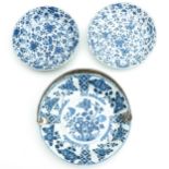 Three Blue and White Plates