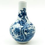 A Small BLue and White Bottle Vase