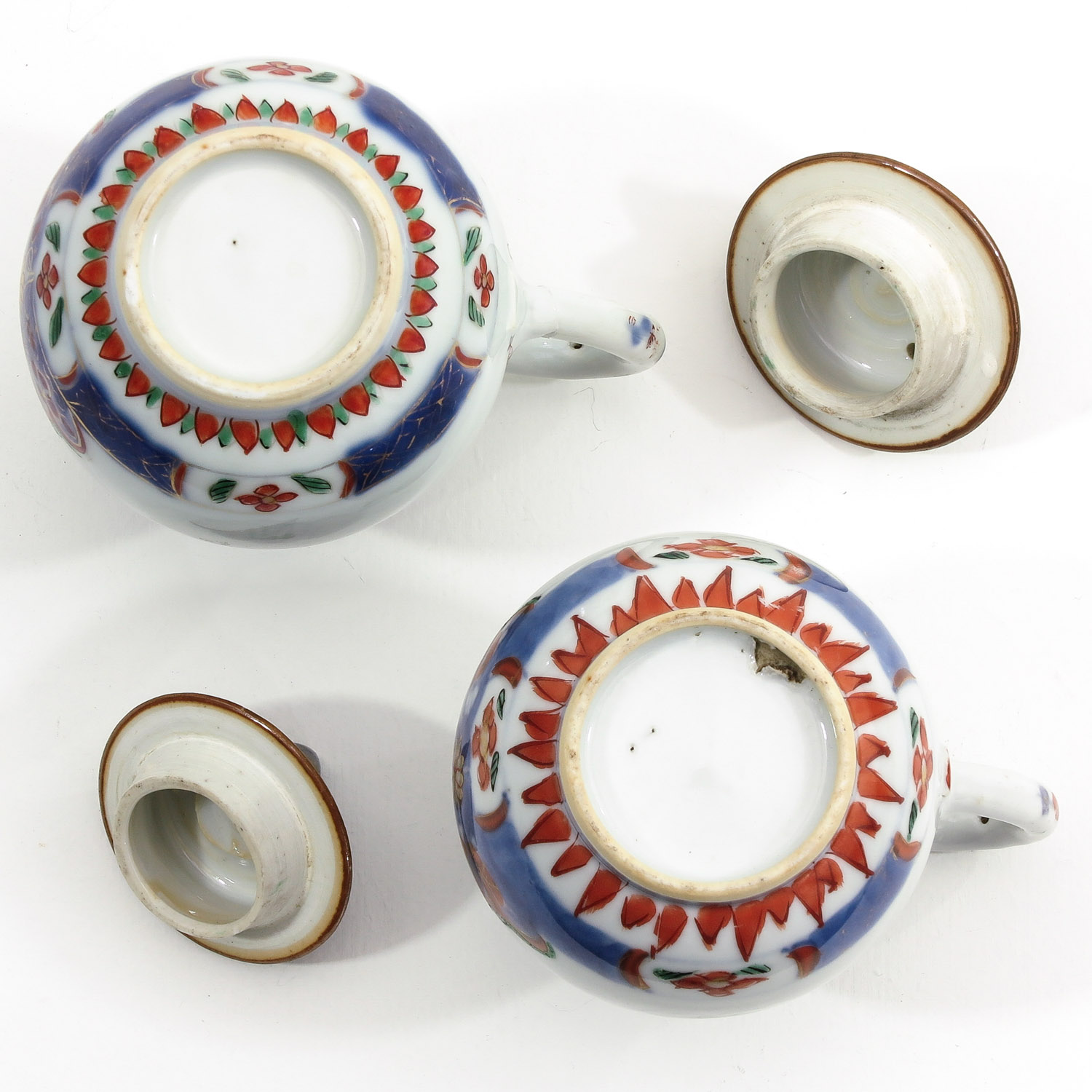 Two Polychrome Small Chocolate Pots - Image 6 of 9