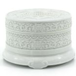 A Blanc de Chine Round Covered Box