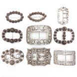A Collection of 9 19th Century Silver Shoe Buckles