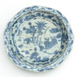 A Blue and White Stoneware Charger