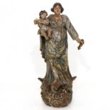 A 17th - 18th Century Madonna and Child Sculpture