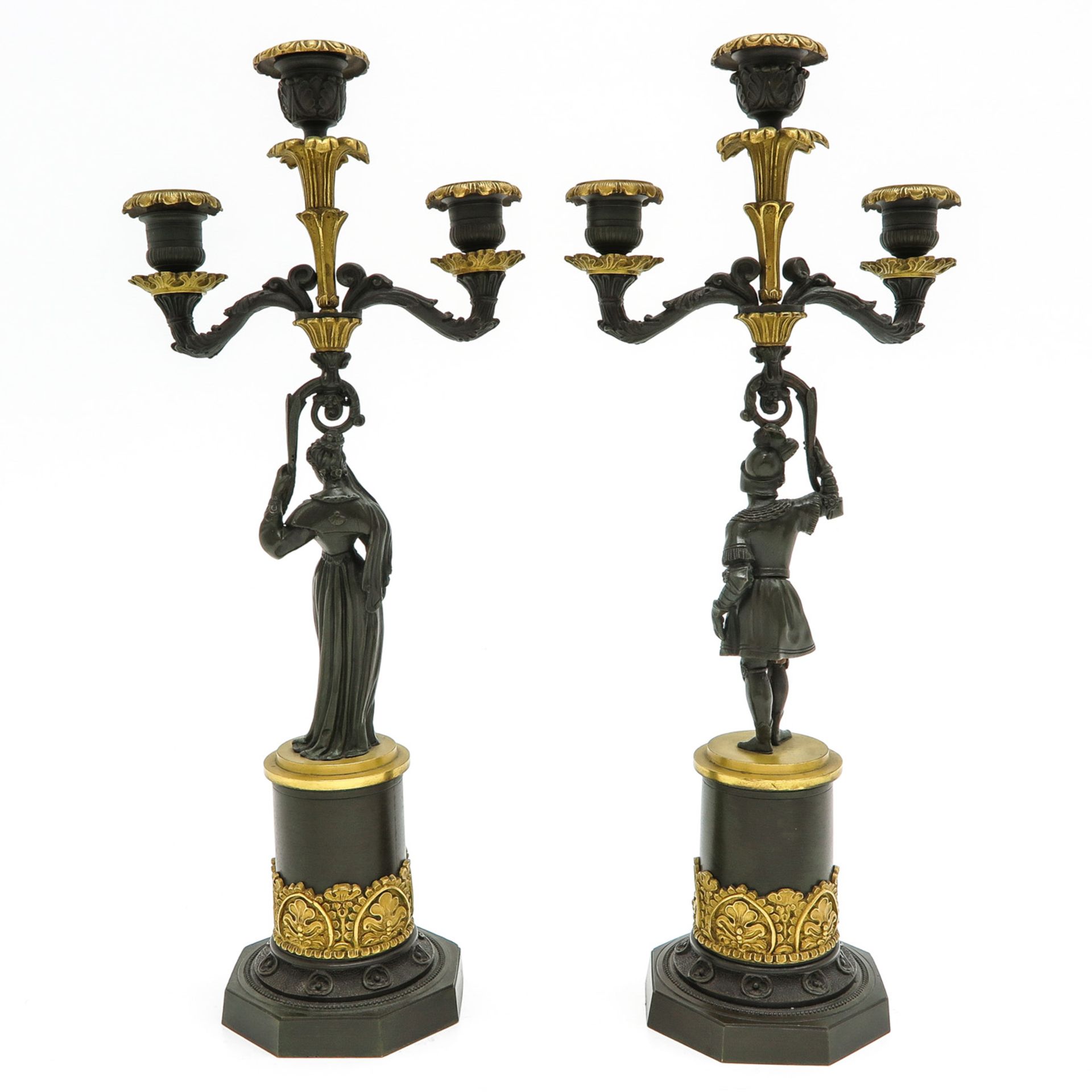 A Pair of 19th Century Empire Candelsticks - Bild 3 aus 9