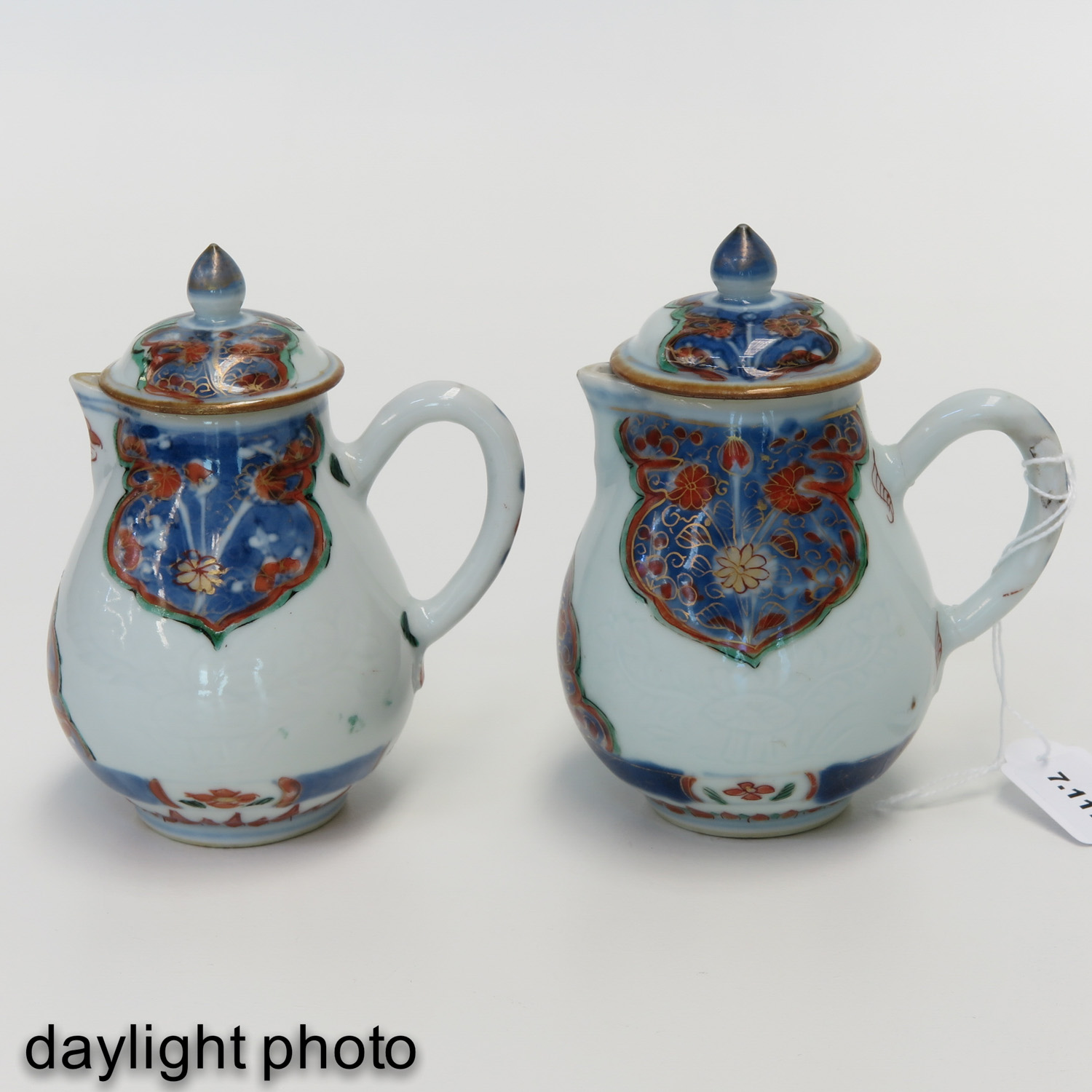 Two Polychrome Small Chocolate Pots - Image 7 of 9