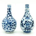 A Pair of Blue and White Vases