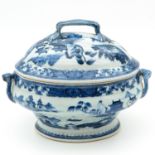 A Blue and White Tureen